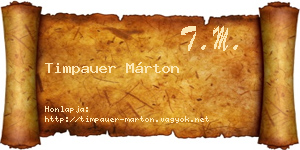 Timpauer Márton névjegykártya