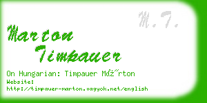 marton timpauer business card